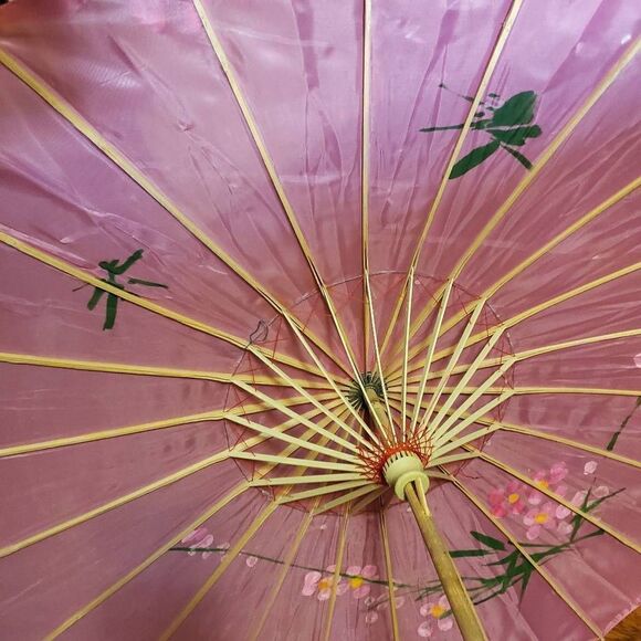 Pink bamboo Cosplay Sun umbrella parasol - Picture 5 of 5